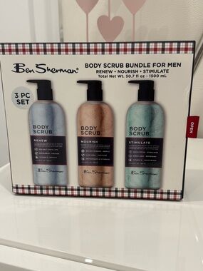 Ben Sherman Body Scrub Set in Blue, Tan, Mint